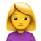 Woman Frowning emoji on Apple